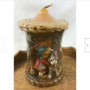 Vtg Hand Painted Alpine Originals Molded Candle Children & Puppy CMA Inc 1978